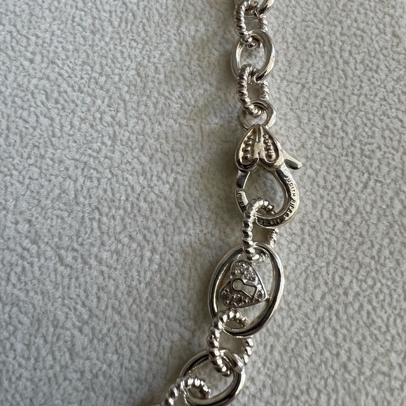 Judith Ripka Sterling Silver Heart Lock Necklace - Picture 4 of 5